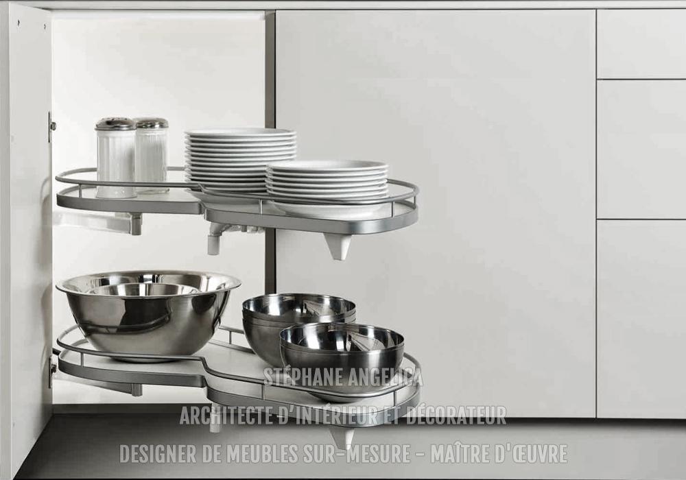 Meuble d'angle de cuisine sur-mesure