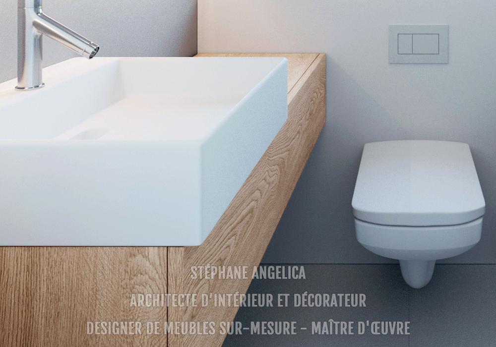 Meuble lave-mains WC toilette sur-mesure