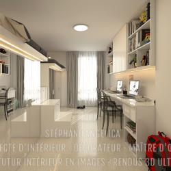 CHAMBRE DES ENFANTS SUR-MESURE : APPARTEMENT VEFA EN RENDUS 3D ULTRA HD