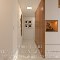 COULOIR ACCÈS AUX CHAMBRES : APPARTEMENT VEFA EN RENDUS 3D ULTRA HD